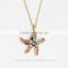 New Design Sea Life Jewelry Natural Stone Quartz Druzy Starfish Necklace