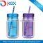 16oz double wall plastic mason jar