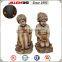 15" Factory direct garden solar light sitting polyresin boy and girl statue