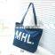 2015 top sale custom recycle reusable denim shopping bag