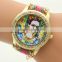 2016 Best Selling Alibaba Wholesale Watches Face Retro Nylon Band Lady Rose Gold Watch Diamond