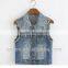 ss lastest girls' denim vest,waistcoat manufacture in china