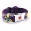 alert kids bracelet custom kids metal charm silicone bracelet