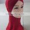 Color splice cotton Muslim headscarf , easy and fashion