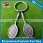 Promotional custom metal souvenir sports keychain badminton keychain