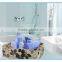 set of 3 rectangular bathroom storage basket with lining and rack