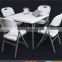 White Plastic Outdoor Folding Table with Carry Handle