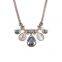 Full Tiny Austrian Crystal Big Water Drop Design Rhinestone and Opal Round Statement Necklaces & Pendants for Women Jewelry