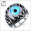 Men's Stainless Steel Gothic Skull Dragon Claw Evil Devil Eye Biker Ring vintage Silver green White Ancient