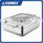 SUNNEX Highly Mirror Finished 1/2 half size 4.5Litre Hydraulic Induction Stainless Steel Chafing dishes