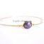 925 silver Amethyst Quartz Round Gemstone Bangle