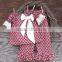Boutique little girls dresses fashion style dress cute wave striped dress with bow knot