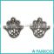 Blessing Hand of Fatima Hamsa Hand 925 Sterling Silver Button Earrings