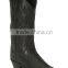 black wine brown smooth leather fancy stitched western Ostrich print cowboy boots wholesale