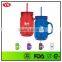 FDA certification and PS material 20 Ounce Double wall acrylic mason jars with handle and lid