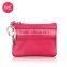 Soft leather pocket wallet zipper coin purse with small size