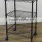 3 level Black Powder Coating Storage Shelf Cabinet with Wheels