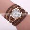New braided bracelet watch leather bracelet watch multi colors waist watch for women leather watch