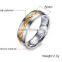 KSF IP Gold Plated Titanium Wedding Ring Titanium Ring With Middle Gold Plated Design Rings 2016