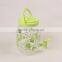 wholesale hot sell plastic green juice dispenser juice jar whit one bibcocks with five cups for store beverage