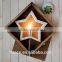 Wooden White Lamp Rustic Style Lighting Star Shaped