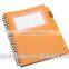 Plastic covered notebook with 70 striped sheets ballpoint pen