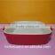 Microwave safe porcelain red oven ware bakeware with handle