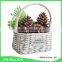 Wicker material decorative flower baskets with plastic liner