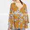 New Arrival Hot Sale Ladies 3/4 Split Sleeve Casual Chiffon Blouse
