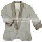 Latest design contrast fibric good quality slim fit 2013 neck designs for ladies suit/ladies half sleeve business suit