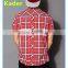 Short Sleeve Latest Shirt Red Plaid Designs for Men