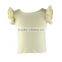 2016 Factory Direct Wholesale Summer Ruffle Solid Cap Sleeve Fashion Cotton Toddler Girls Shirts
