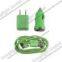 Car Vehicle Charger+ USB Data Charger Cable Cord + Wall Charger Adaptor for iPhone 4/4G/4S/3G/3GS