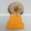 Wholesale Plan White Knitting Beanie Hat For Child With fur Ball Baby Hat