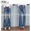 New style damaged jeans flare pant women tassel boot cut jean