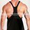 mens black loose y back singlet