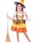 Halloween and cosplay fashion design orange witch girl dress
