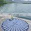 Indian Round Tapestries With Pom-Pom Lace Beach Throw Handmade Table Cover Wall Hanging Picnic Yoga Mat 72" Rounds Sheet