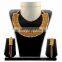 Designer White Stone Gold Jewelary Set - Wedding Wear gold plated necklace set