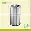 Stainless steel dustbin perforated public trash can hotel lobby vertical flip straight seat plot peel barrel large round dustbin