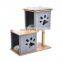 2 Level Felt Fabric Wooden Sturdy Kitten Living Room With Plush Cushion Cat Furniture
