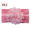 Baby Girl Nylon Headband with big chiffon flower Kids Solid Color hair bands 12Colors