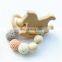 wooden animal horse crochet beads Teething toy wooden bead teether