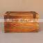Custom Two Layer Hinged Wooden Wine Box 6 Bottles Burn Effect