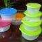 Popular 4 pcs set round microwave plastic food storage container