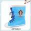China factory girls lace up flat heel waterproof rain boots
