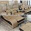 CHINA factory new Modern genuine leather solid wood corner sofa set 7 seater sectional l shaped combination sofas