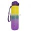 2021 ready to ship 1L Leakproof BPA Free Tritan PETG pink Large Motivational fitness bottle
