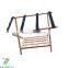 Hotel Style Folding Bamboo Luggage Rack with Shoe Storage Shelf