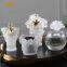 SAINT-VIEW Crystal Madkhan Burner Mubkhar Bakhoor Censer Tray Set Liuli Decor